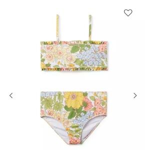 Janie and Jack Girls NWT Floral 2-Piece Swimsuit Mimosa Floral Size 16